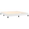 vidaXL Pat box spring cu saltea, alb, 160x200 cm, piele ecologică