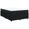 vidaXL Pat box spring cu saltea, negru, 140x200 cm, catifea