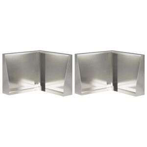 vidaXL Zid de sprijin 2 buc. 50 x 50 x 30 cm Oţel inoxidabil Argintiu