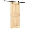 vidaXL Ușă glisantă Natural și Negru 85 x 210 cm Lemn de Pin Solid