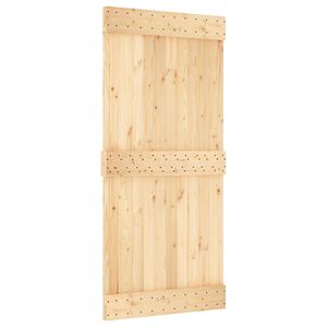vidaXL Ușă glisantă NARVIK Natural și Negru 95 x 210 cm (213,5 cm)