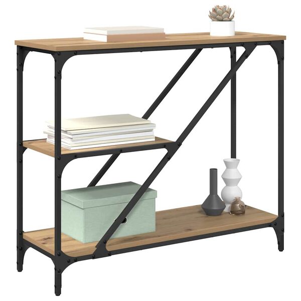 vidaXL Masă de consolă Stejar Artizanal 88,5 x 30 x 75 cm