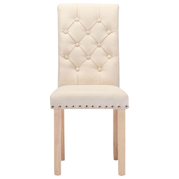 vidaXL Scaune de sufragerie, 6 buc., crem, material textil