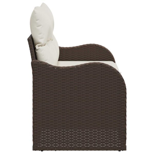 vidaXL Canapea de grădină cu pernă Maro 121 x 62 x 69cm poliratan