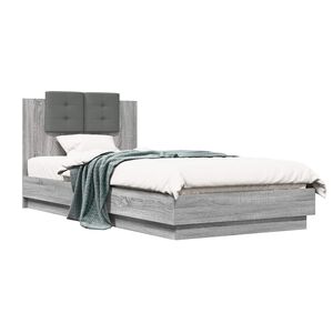 vidaXL Cadru de Pat cu Tăblie Sonoma gri 80 x 200 cm Lemn prelucrat