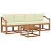 vidaXL Set de canapele de exterior cu pernă 5 pcs Natural și Crem