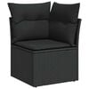 vidaXL Set de canapele pentru grădină 7 pcs Negru Rattan poli