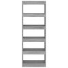 vidaXL Bibliotecă/Separator cameră, gri beton, 60x30x166 cm, PAL