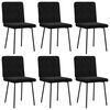 vidaXL Scaune de sufragerie, 6 buc, negru, catifea
