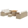 vidaXL Set de canapele pentru grădină 9 buc. Bej Rattan poli