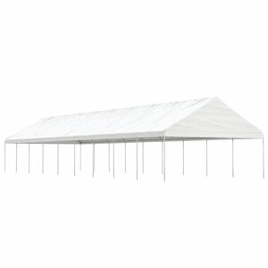 vidaXL Foișor cu acoperiș, alb, 20,07x5,88x3,75 m, polietilenă