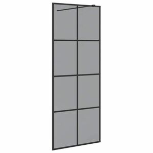 vidaXL Zid de duș walk-in Negru 80 x 195 cm sticlă securizată