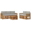 vidaXL Set de canapele de exterior 6 buc. Natural și gri deschis