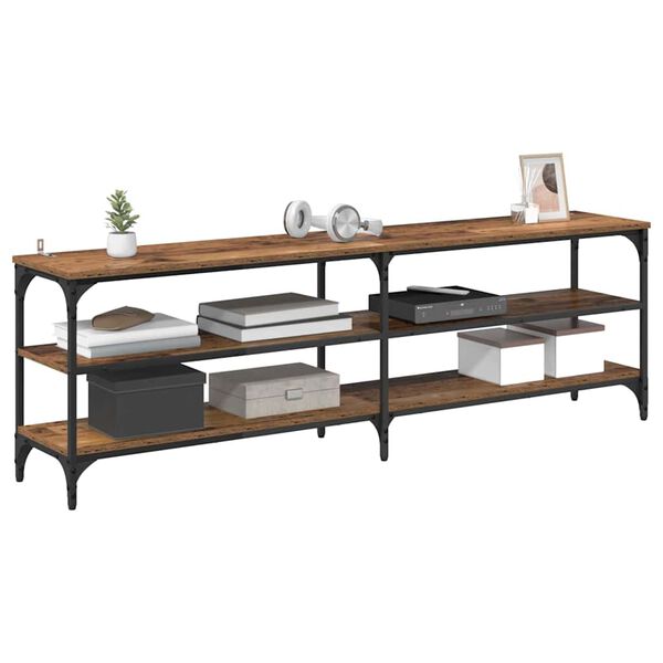 vidaXL Cabinet TV Lemn Vechi 160 x 30 x 50 cm Lemn Ingineresc și Fier
