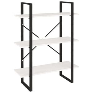 vidaXL Bibliotecă cu 3 rafturi, alb, 80x30x105 cm, lemn masiv de pin