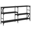 vidaXL Masă de consolă Stejar Negru 150 x 29 x 76,5 cm Lemn compozit
