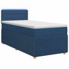 vidaXL Pat boxspring cu saltea albastru 100 x 200 cm Țesătură