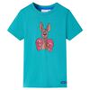 vidaXL Tricou pentru copii cu m&acirc;neci scurte, verde mentă &icirc;nchis, 140