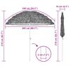 vidaXL Parasol de Plajă Maro Ø 206 x 209.5 cm Oțel