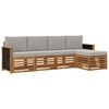 vidaXL Set de canapele de exterior 5 buc. Natural și gri deschis