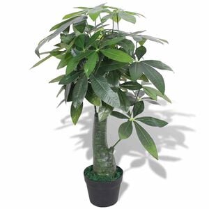 vidaXL Plantă artificială Arborele norocos cu ghiveci, 85 cm, verde
