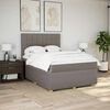 vidaXL Pat box spring cu saltea, gri taupe, 160x200 cm material textil