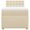 vidaXL Pat box spring cu saltea, crem, 90x200 cm, textil