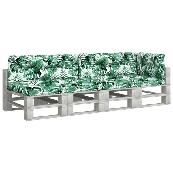 vidaXL Perne de paleți, 5 buc., model cu frunze, material textil