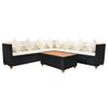 vidaXL Set mobilier de grădină cu perne, 5 piese, negru, poliratan