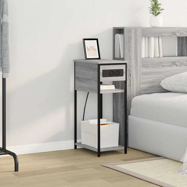 vidaXL Dulap de noapte Gri Sonoma 41 x 28 x 76 cm Lemn compozit