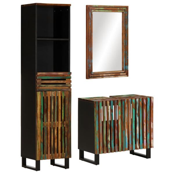 vidaXL Set mobilier de baie, 3 piese, lemn masiv de acacia