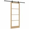vidaXL Ușă glisantă natural 93 x 232 cm Lemn masiv de pin și sticlă