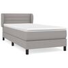 vidaXL Pat continental cu saltea, gri deschis, 80x200 cm, textil