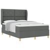 vidaXL Pat cu arcuri cu saltea Gri &icirc;nchis 200 x 160 cm țesătură