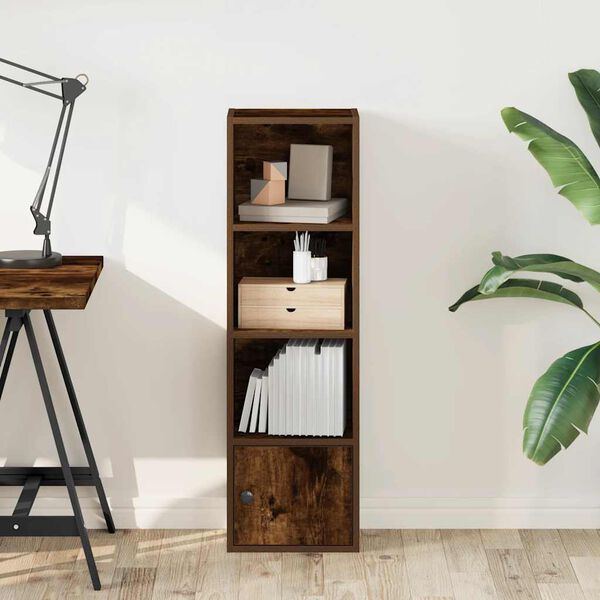 vidaXL Bibliotecă, stejar fumuriu, 31x24x102 cm, lemn prelucrat