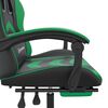 vidaXL Scaun de gaming pivotant/suport picioare negru/verde piele eco