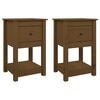 vidaXL Noptiere, 2 buc, maro miere, 40x35x61,5 cm, lemn masiv de pin