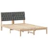 vidaXL Cadru de pat cu tăblie tapițată cu headboard Maro 135 x 190 cm