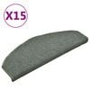 vidaXL Covorașe pentru scări, 15 buc., 65x24x4 cm, verde &icirc;nchis, semirotunde, mari