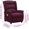 vidaXL Fotoliu electric de masaj, violet, material textil