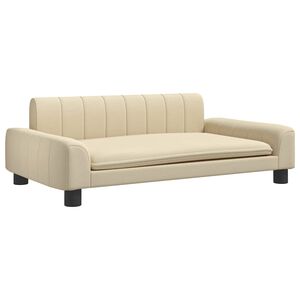 vidaXL Pat de c&acirc;ini, crem, 90x53x30 cm, material textil