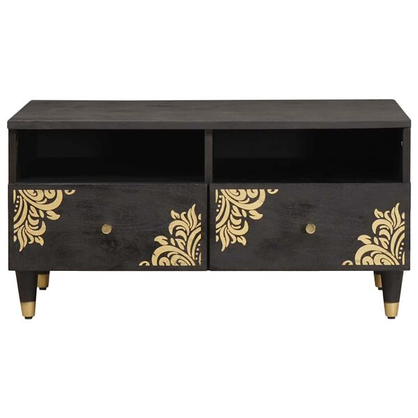 vidaXL Masă de cafea Negru 80 x 54 x 40 cm Lemn de mango solid