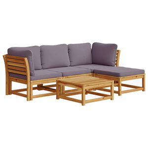 vidaXL Set mobilier de grădină cu perne, 5 buc., lemn masiv acacia