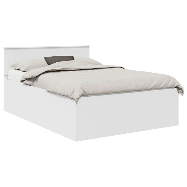 vidaXL Cadru de pat cu headboard Alb 160 x 200 cm Lemn compozit