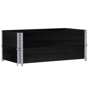 vidaXL Jardinieră de grădină, negru, 100x50 cm, lemn masiv pin