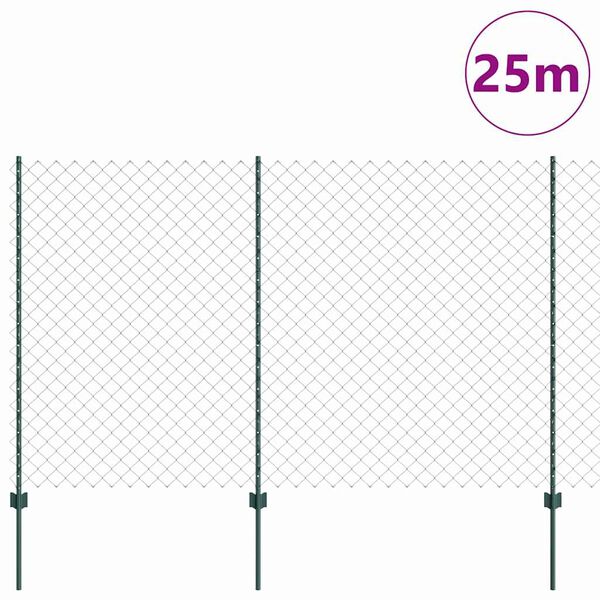vidaXL Gard cu St&acirc;lp Verde 1,5 x 25 m Oțel