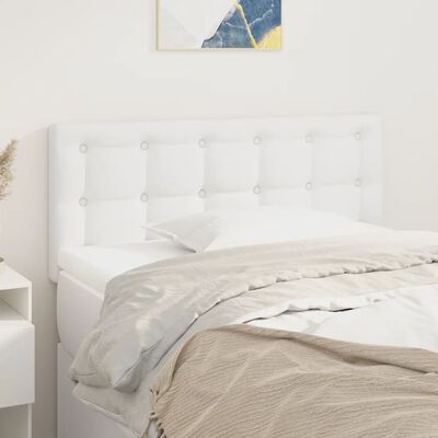 vidaXL Tăblie de pat, alb, 80x5x78/88 cm, piele ecologică