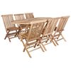 vidaXL Set de Mobilier pentru Grădină 7 buc. natural Lemn solid de tec