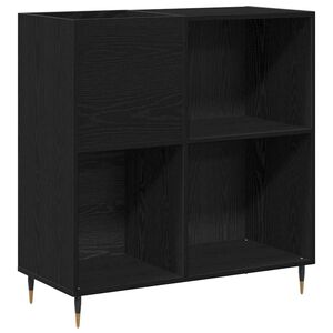 vidaXL Dulap pentru discuri de vinil Stejar Negru 85 x 38 x 89 cm