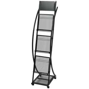 vidaXL Raft reviste 40 x 32 x 131 cm, negru, A4